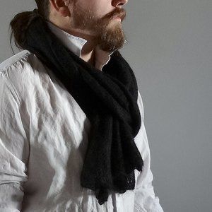 Hand Knit Timeless Clean Lines Scarf, Black
